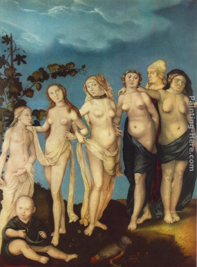 The Seven Ages of Woman painting - Hans Baldung The Seven Ages of Woman art painting